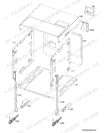 Взрыв-схема плиты (духовки) Aeg Electrolux BP7314071M - Схема узла Housing 001